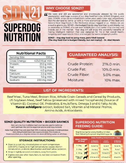 [Pet Nutrition] SuperDog Nutrition - SDN21 Original 15KG